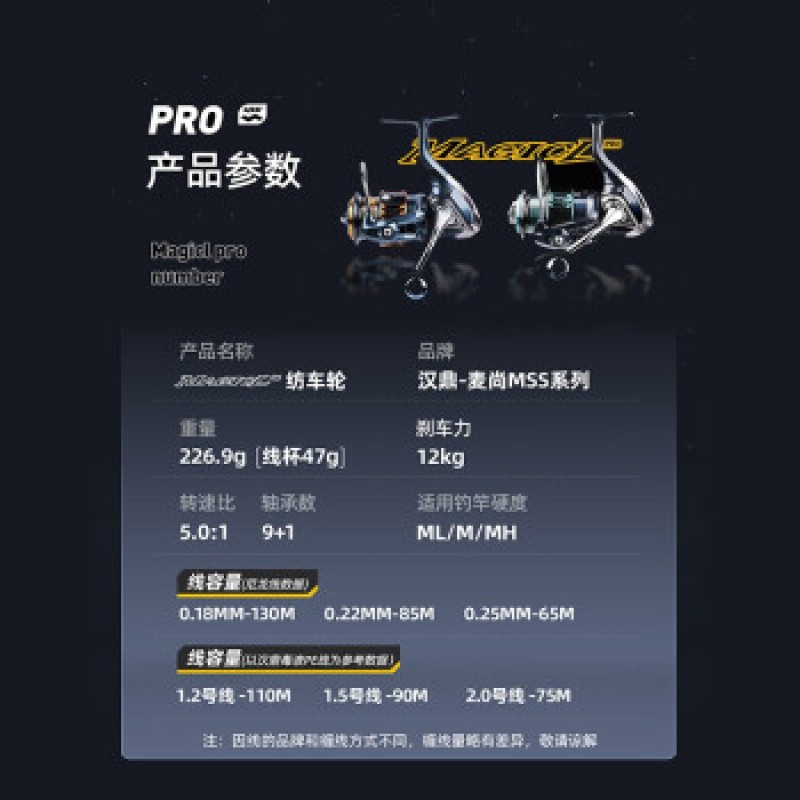 낚시 장비 MSS 물방울 물레 장거리 폭발 방지 라인 자기 경량 마이크로 루트 휠 브레이크 낚싯줄 Huan Lingxiao 2000