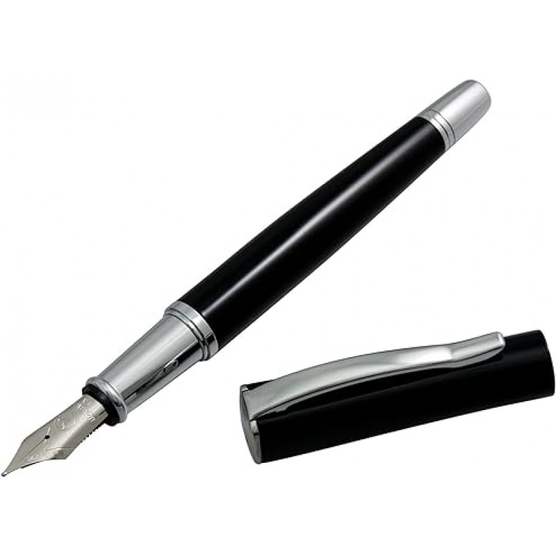 (몬테베르데) Monteverde Impreza, Fountain Pen, Black, Chrome Trim, Nib, F(fine point) (병행수입품)