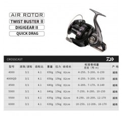 DAIWA CROSSCAST 수입 장거리캐스터, 장거리캐스터, 바다낚시릴, 낚시릴, 낚시릴, 물레, 4000형