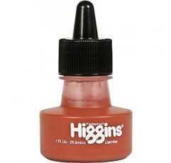 Higgins 피그먼트 드로잉 잉크, Carmine Red, 1온스 병(44655) by Higgins