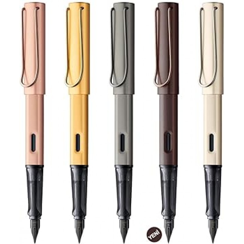 LAMY 만년필, F, 파인 포인트, 럭스 골드, L75-F, 이중 사용, 정품 수입