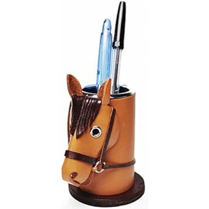 GENUINE LEATHER PEN STAND HORSE [VANCA] [Made in Japan, Artisan Hand Made]