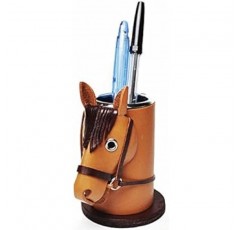 GENUINE LEATHER PEN STAND HORSE [VANCA] [Made in Japan, Artisan Hand Made]