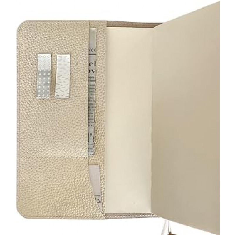 Gratia G051 A5 노트북 커버 자석 포함, 책갈피, 스타일리시, 귀여운, 가죽, 정품 가죽, 수축, 엠보싱 가죽, 일본산, 베이지