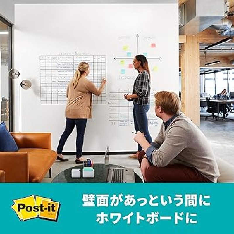 3M Post-it FWS 3 x 2 건식 지우기 보드 시트, 영구 펜과 함께 사용 가능, 3 x 2