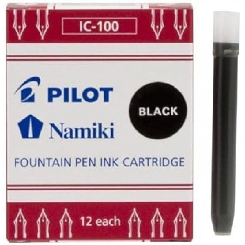 PILOT Namiki IC100 만년필 잉크 카트리지 1 팩 12개들이 블랙