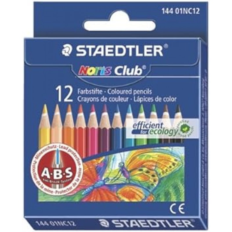 Staedtler 14401 nc12 Noris Club Colouring 절반 긴 연필 어소트 컬러. 12 팩