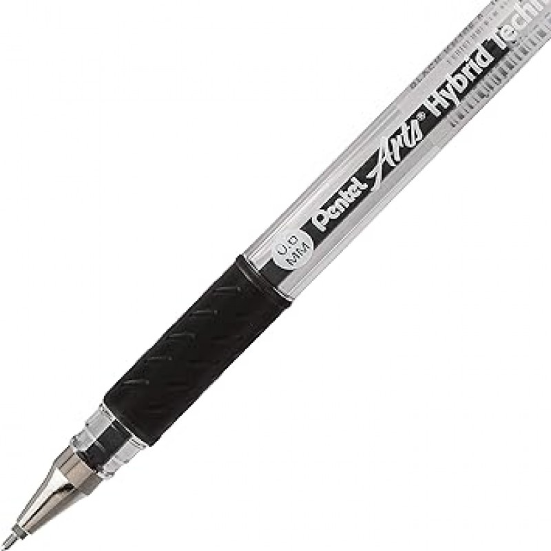 Pentel Arts 하이브리드 테크니카 0.6mm 펜 세자 블랙 잉크 12개들이 박스 (KN106-A)