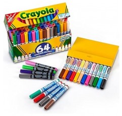 Crayola 588180 물 세척 가능 마커 펜, 64색, 버라이어티 팩