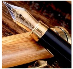 (대나무 만년필(케이스 포함)) - Monaggio Fountain Pen Set Fine to Medium Nib Original Bamboo with Elegant Case and Converter Vintage Antique Calligraphy Writing Pens With Ink Cartridges(대나무 만년필(케이스 포함))