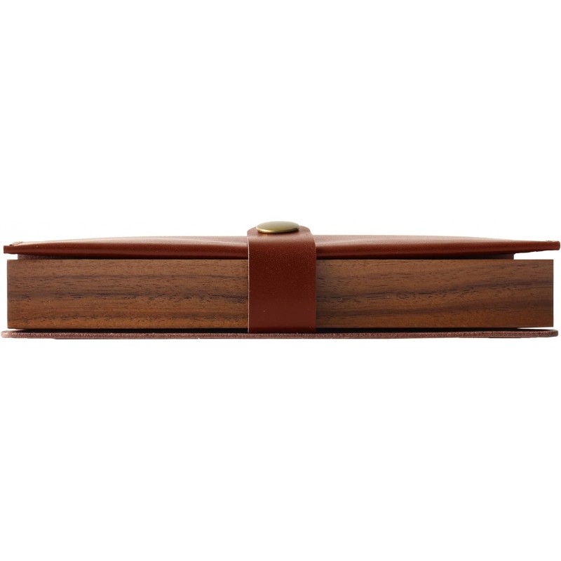 Hanatora - Curio Tanned Leather & Walnut 펜 케이스, 우드, 다크 브라운