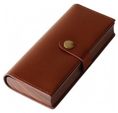 Hanatora - Curio Tanned Leather & Walnut 펜 케이스, 우드, 다크 브라운