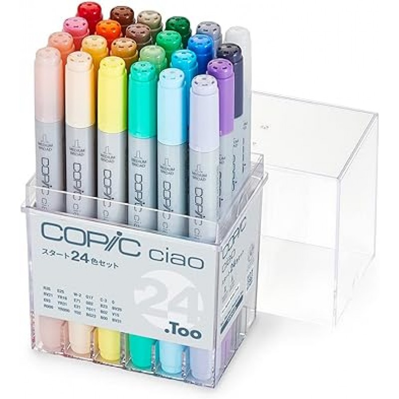 Too Copic Ciao Start 24색 세트 Made in Japan 여러 가지 빛깔의 일러스트레이션 마커 마커 펜