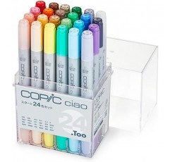 Too Copic Ciao Start 24색 세트 Made in Japan 여러 가지 빛깔의 일러스트레이션 마커 마커 펜