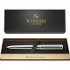 Scriveiner 스테인리스 스틸 볼펜 - 스테인리스 스틸 마감, Schmidt Black Stunning Luxury Pen with Refill, 남성 및 여성을 위한 최고의 볼펜 선물 세트, 전문가, 중역, 사무실, 멋진 펜