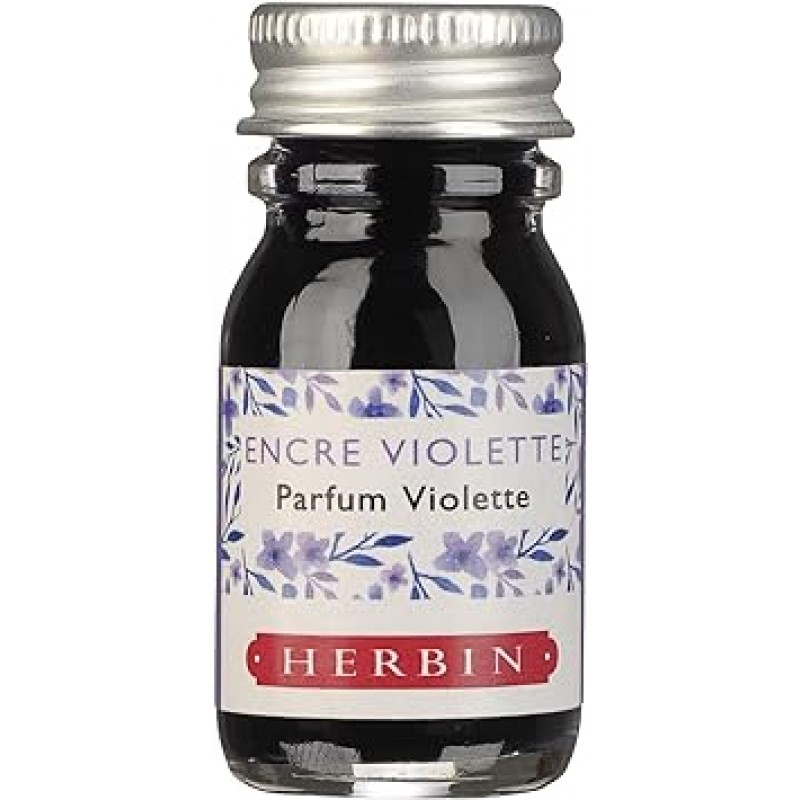 Erban Herbin hb18700 Mini Ink Coffret Scented Ink, 0.3fl oz(10ml), 5개 팩(오렌지 앰버, 바이올렛 퍼플, 로즈 레드, 라벤더 블루, 카카오 브라운)