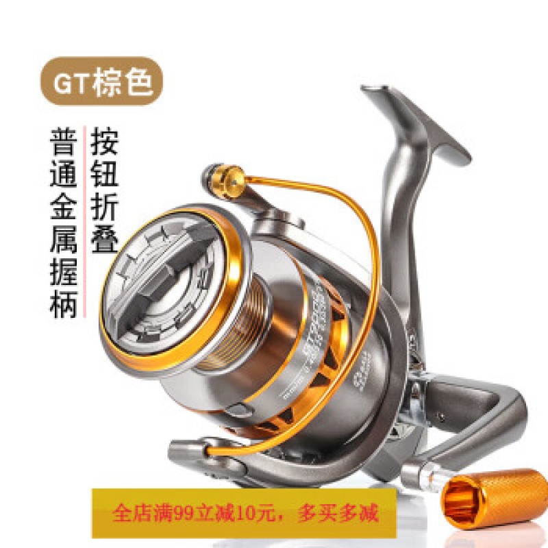 시마노(SHIMANO) 메탈 낚시 릴 시로드 릴 풀 메탈 컵 스피닝 릴 루야 릴 메탈 릴 낚시 릴 브라운 [풀 메탈 컵] + 무료 100미터 낚싯줄 500 시리즈 x 좌우 손잡이 교환 가능 타입