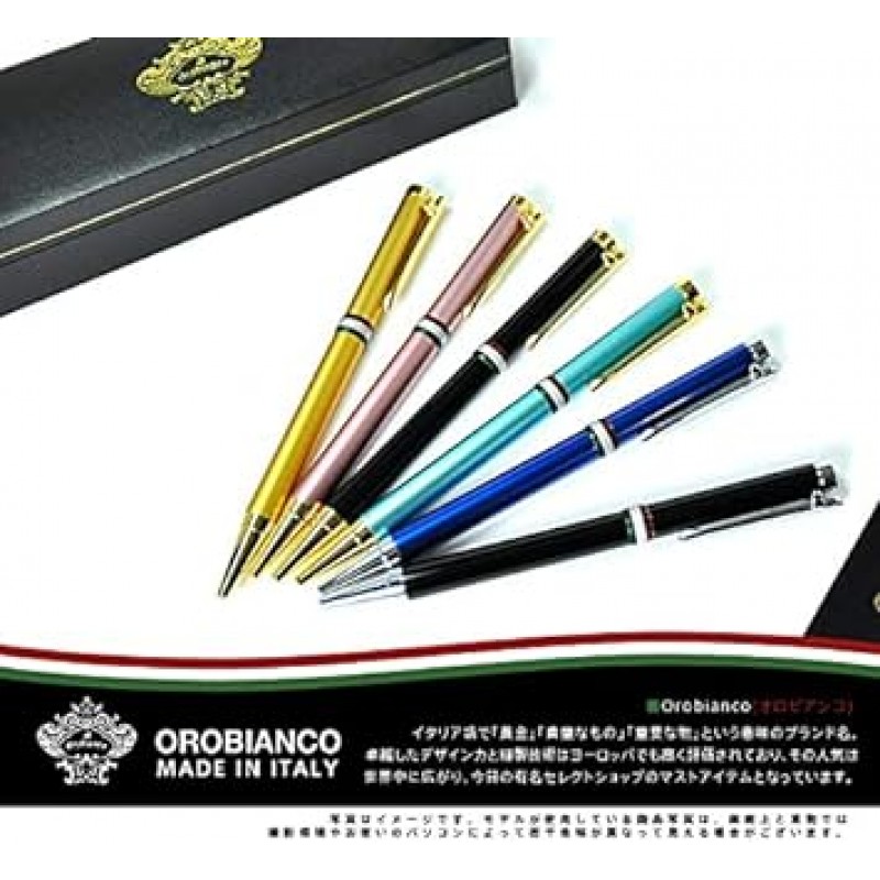 orobianco La Scriveria Ballpoint Pen, Rotating Ballpoint Pen, 3. Red gt, 전체 길이 5.4인치(137mm), 축 직경 0.4인치(10mm)