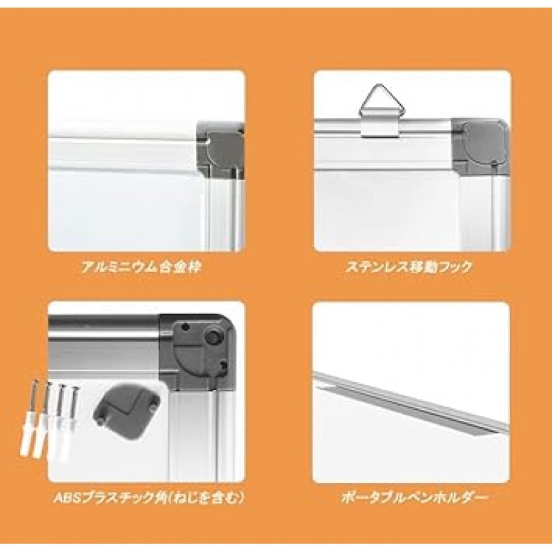 화이트보드, 월간 액션 플래너, 단계 테이블, 달력, 벽걸이형, 양면, 자석, 벽걸이형, 알루미늄 합금 격자 무늬, 이동식 펜 트레이, 지우기 쉬운, 홈 메모 보드, 회의, 어린이 그림, DIY 일정 시간표 테이블, 온라인 회의 , 클래스, 고정 브래킷 장착 방법 2가지, 23.6 x 35.4인치(60 x 90cm), 월간 달력