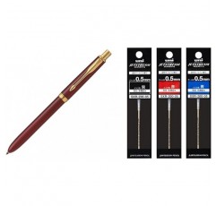 [세트구매] PARKER Sonnet Original S11306220 다기능 펜, Red GT New & Mitsubishi Pencil SXR20005 Jetstream Prime 볼펜 리필, 0.02인치(0.5mm), 다기능, 3색