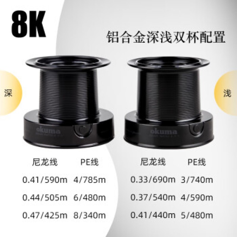 Baoxiong (okuma) 8K 물레 원추형 얕은 컵 경사 입 장거리 주조 바퀴 모든 금속 창고 낚시 바퀴 낚시 릴 낚시 바퀴 바다 막대 바퀴 바다 막대 바퀴 8K (단일 라인 컵)