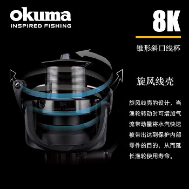 Baoxiong (okuma) 8K 물레 원추형 얕은 컵 경사 입 장거리 주조 바퀴 모든 금속 창고 낚시 바퀴 낚시 릴 낚시 바퀴 바다 막대 바퀴 바다 막대 바퀴 8K (단일 라인 컵)