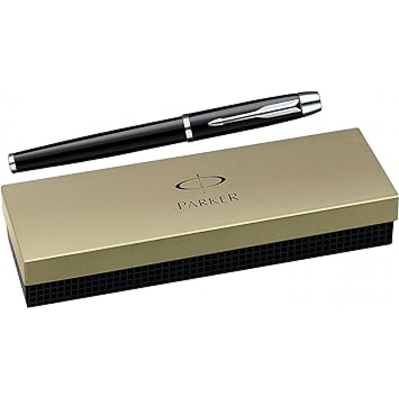 Parker IM Rollerball Black Chrome Trim Blue Ink Ref S0856350 롤러볼(병행수입품)