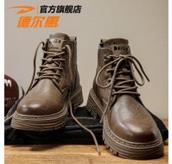 Delhui Workwear 남성 신발 여름 스포츠 내마 모성 캐주얼 하이 탑 남성 야외 등산 방수 마틴 트렌디 신발