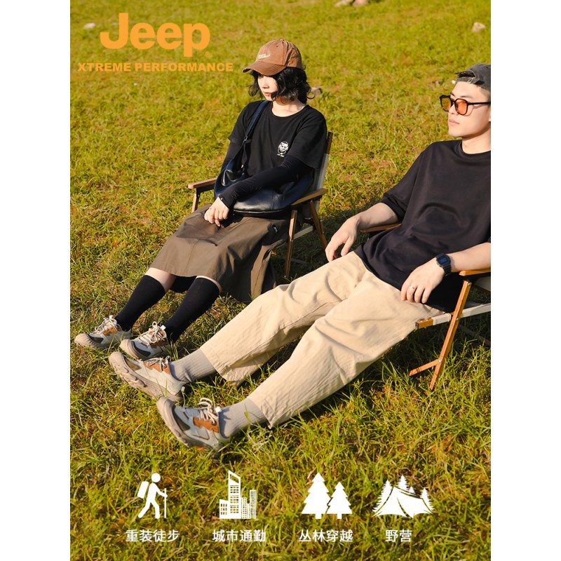 Jeep 남성용 공식 아웃도어 등산화, 캠핑용 메쉬 등산화, 스포츠 커플용, 여성용 경량 미끄럼 방지 등산화