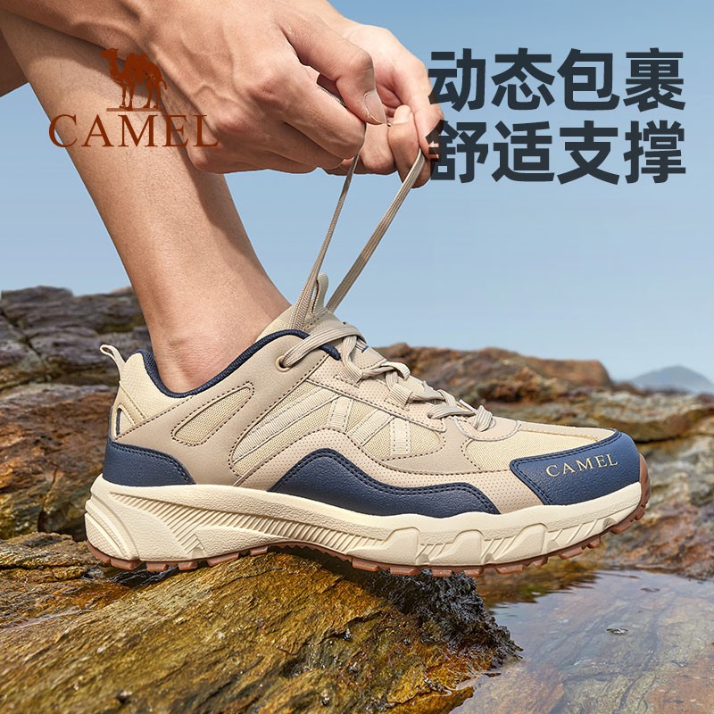 [Panlong] 낙타 야외 방수 미끄럼 방지 하이킹 신발 남성용 크로스 컨트리 운동화 내마모성 쿠셔닝 하이킹 신발