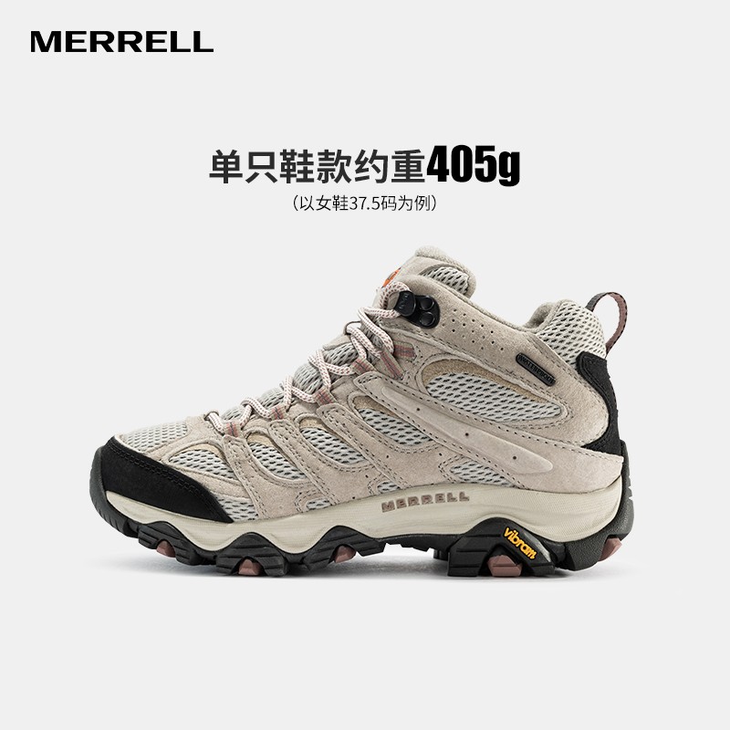 MERRELL 여성 신발 MOAB 3 MID WP 방수 통기성 미끄럼 방지 내마모성 야외 하이킹 신발