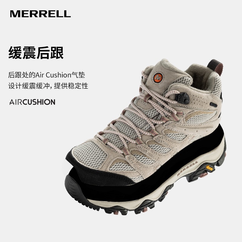 MERRELL 여성 신발 MOAB 3 MID WP 방수 통기성 미끄럼 방지 내마모성 야외 하이킹 신발