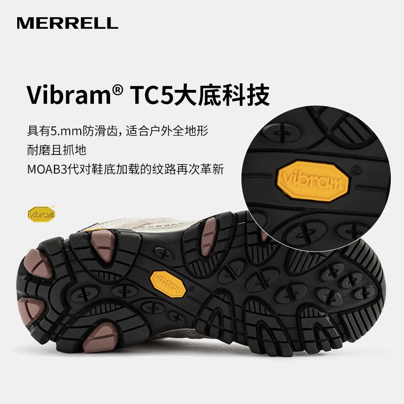 MERRELL 여성 신발 MOAB 3 MID WP 방수 통기성 미끄럼 방지 내마모성 야외 하이킹 신발