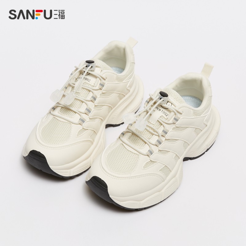 Sanfu 스포츠 신발 여성 신발 2023 패션 캐주얼 메쉬 흰색 신발 간단하고 다목적 Drawstring 하이킹 신발 823273