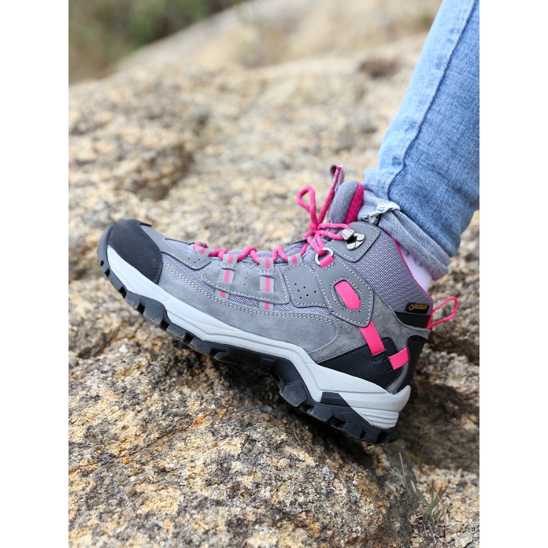 여성을위한 Haitu 야외 하이킹 신발 봄, 가을 방수 미끄럼 방지 따뜻한 하이 탑 내마모성 경량 하이킹 신발 여성을위한 하이킹 신발