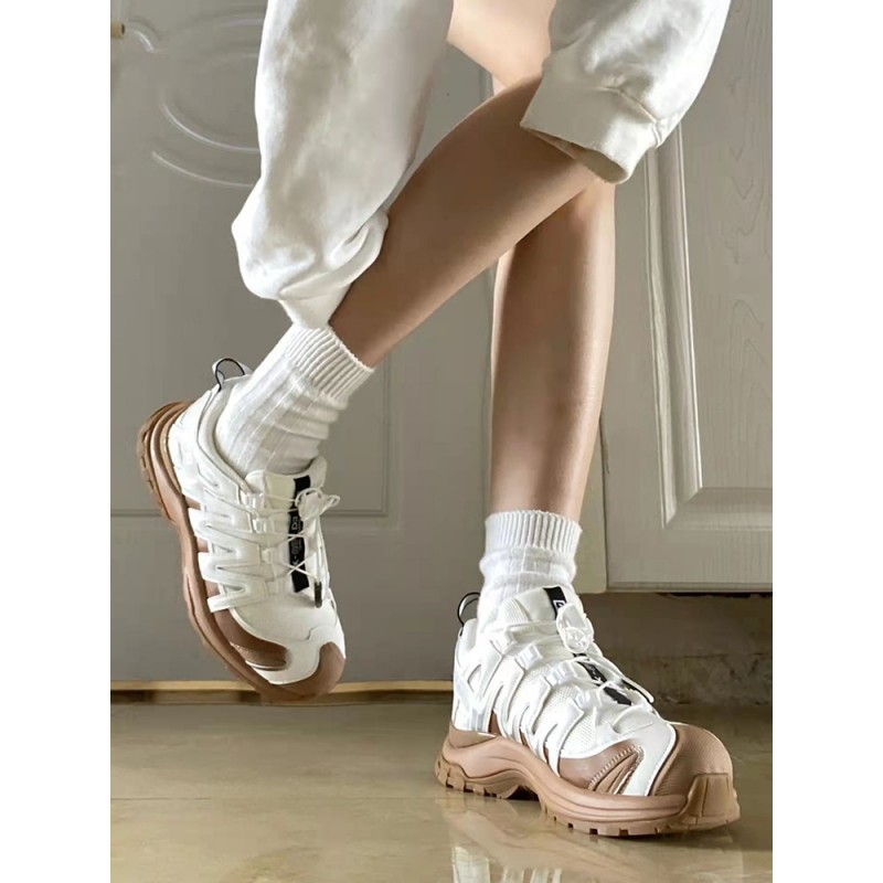 Yi Mengling의 여성을위한 같은 스타일 아빠 신발 2023 새로운 두꺼운 밑창 하이킹 신발 메쉬 통기성 운동화 스포츠 캐주얼 신발