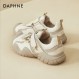 Daphne 발을 보여주는 여성용 작은 아빠 신발 2023 새로운 가을 운동화 두꺼운 밑창 벨크로 추악한 하이킹 신발