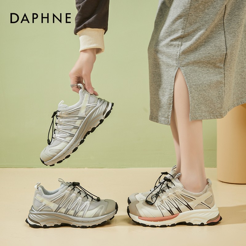 여성을위한 Daphne 두꺼운 밑창 아빠 신발 2023 새로운 가을 야외 경량 하이킹 신발 캐주얼 스포츠 운동화