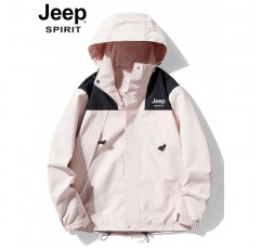 Jeep Jeep 봄/가을 스포츠 자켓 남성용 탈착식 후드 방풍 및 방수 자켓 윈드 브레이커 등산 의류 여성