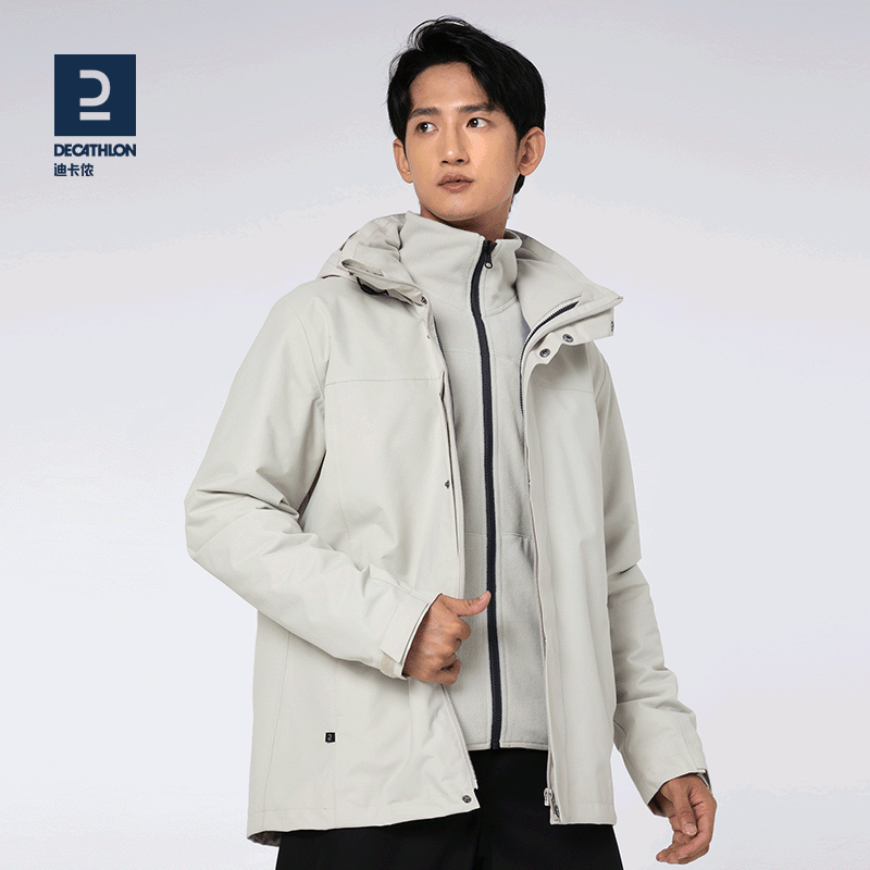 Decathlon Jacket 남성용 3-in-One 다운 재킷 겨울 야외 방풍 및 방수 재킷 등산복 ODT2