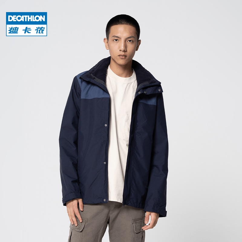 Decathlon Jacket 여성용 3 대 1 자켓 남성용 야외 봄, 가을 방풍 및 방수 자켓 야외 의류 ODT2