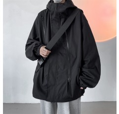 남성용 미국산 기능성 자외선 차단 재킷, 여름용 얇은 검은색 전사 방수 산악 스타일 야외 등산용 재킷