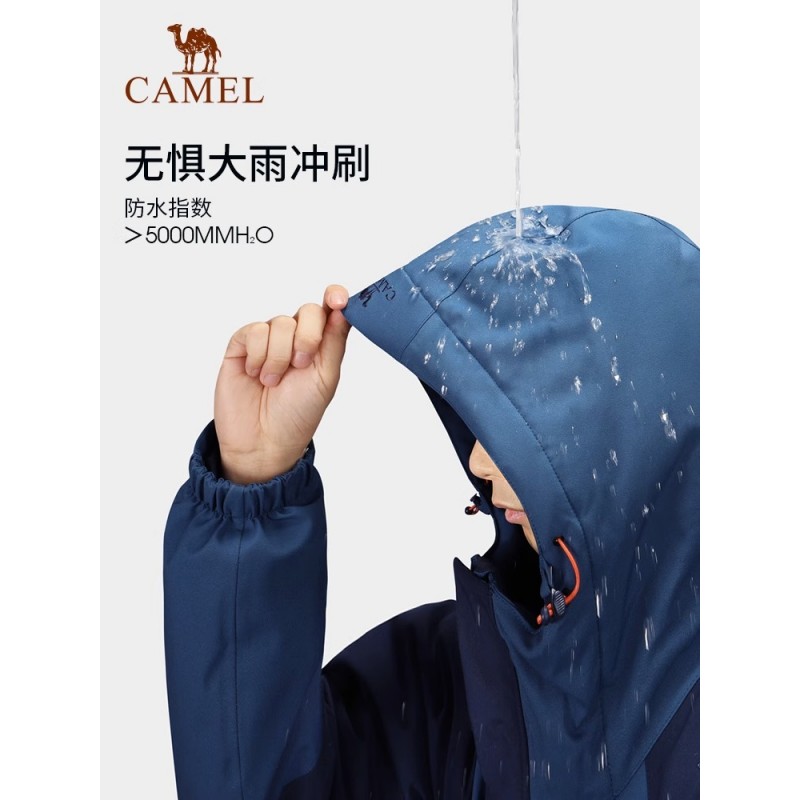 Camel Outdoor 2023 새로운 퀼팅 재킷 방풍 및 방수 여행 패션 컬러 매칭 등산 재킷 남성용