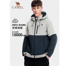 Camel Outdoor 2023 새로운 퀼팅 재킷 방풍 및 방수 여행 패션 컬러 매칭 등산 재킷 남성용