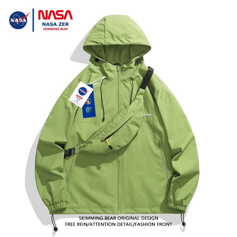 NASA 공동 봄, 가을 스포츠 재킷 남성용 방풍 및 방수 재킷 재킷 윈드 브레이커 등산 재킷 남성과 여성을위한 동일한 스타일