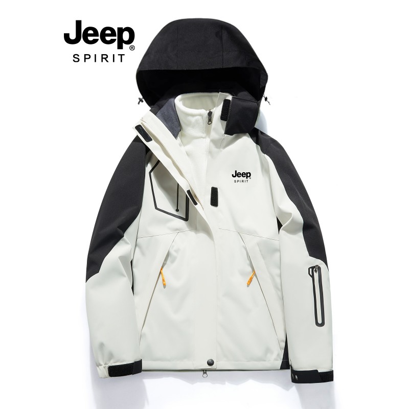 JEEP Jeep Jacket 3-in-1 남성과 여성의 트렌디한 브랜드 팀워크 방풍 의류의 미국 버전 티베트 등산 재킷