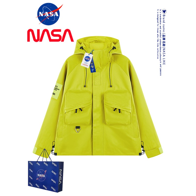 NASA 봄과 가을 새로운 기능성 스타일 커플 야외 재킷 작업복 후드 재킷 남성 등산복 퍼프 잘 생긴 재킷