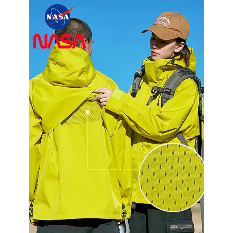 NASA 봄과 가을 새로운 기능성 스타일 커플 야외 재킷 작업복 후드 재킷 남성 등산복 퍼프 잘 생긴 재킷