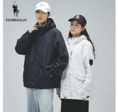 JZH-FIGHBBAOLUO 라이트닝 폴 아메리칸 자켓 자켓 남성용 및 여성용 얇은 야외 스포츠 커플