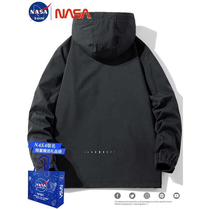 NASA 공동 브랜드 남성용 및 여성용 재킷, 아웃도어 티베트 등산용 재킷, 탈착식 후드, 여성용 방풍 및 방수 재킷